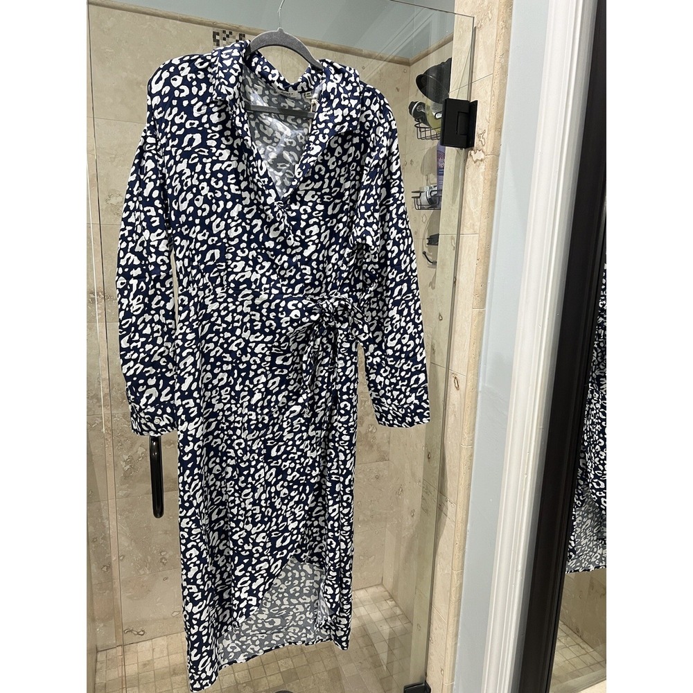 Dylan Blue White Long Maxi Sun Dress High-Low Hem Xl Extra Large New NWT